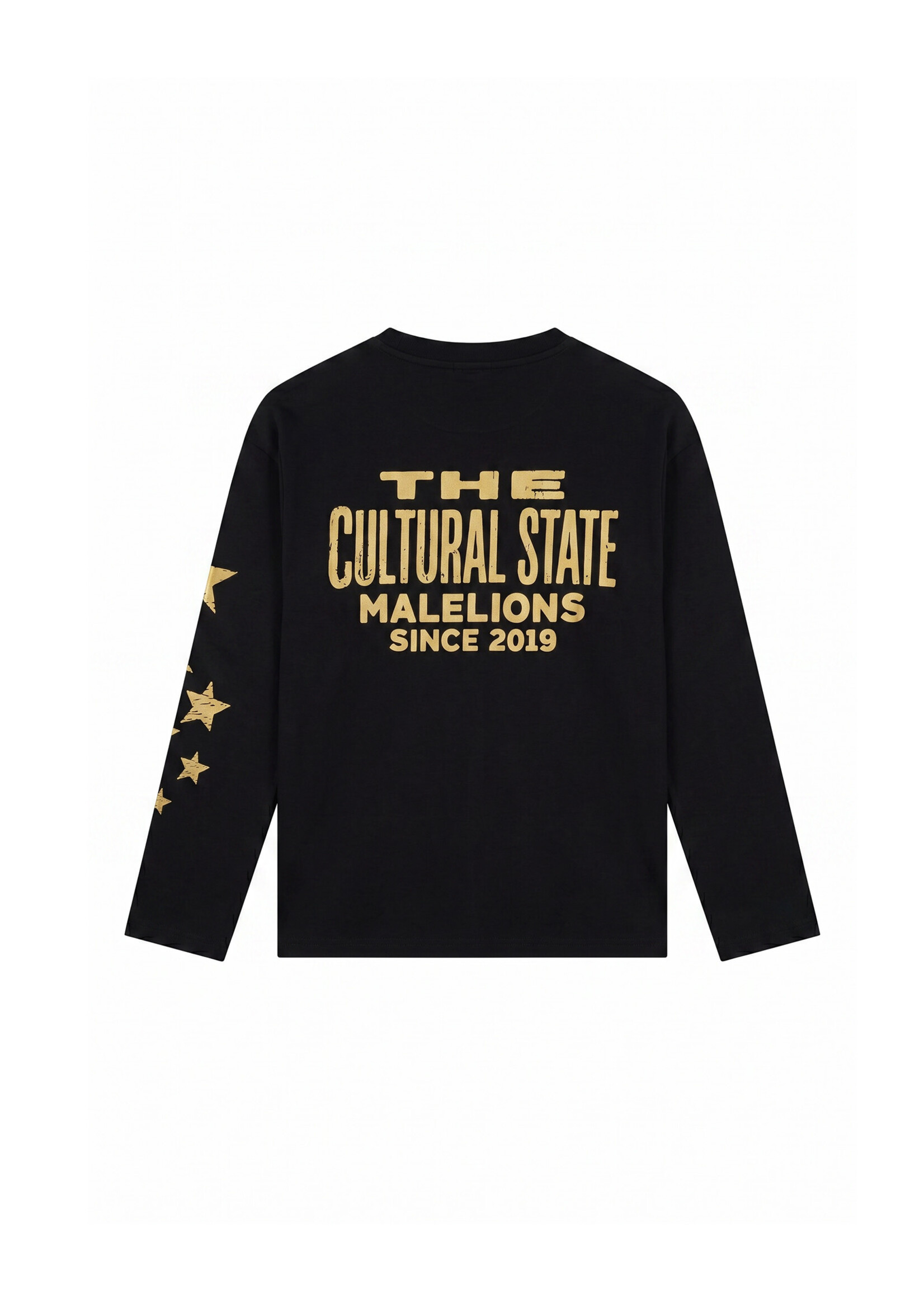 Malelions T-shirt  Relaxed Star Longsleeve T-Shirt (MJA50026015) - zwart/geel'