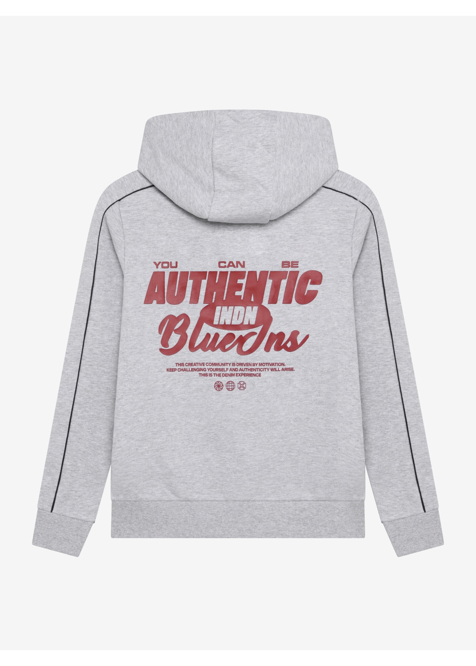 Indian blue jeans  Hoodie Chest and Backprint 960842 - grijs melange