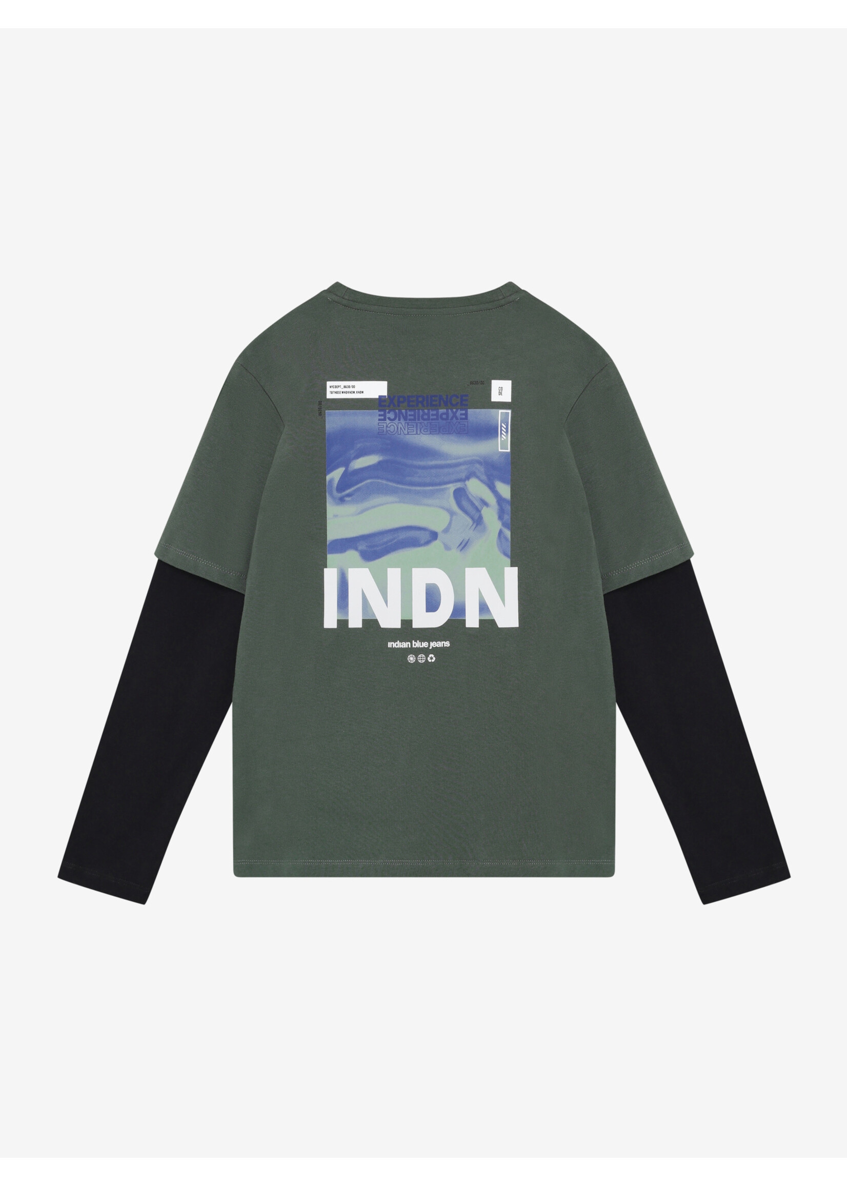 Indian blue jeans T-Shirt Loose Sleeve over Sl 960748 - groen