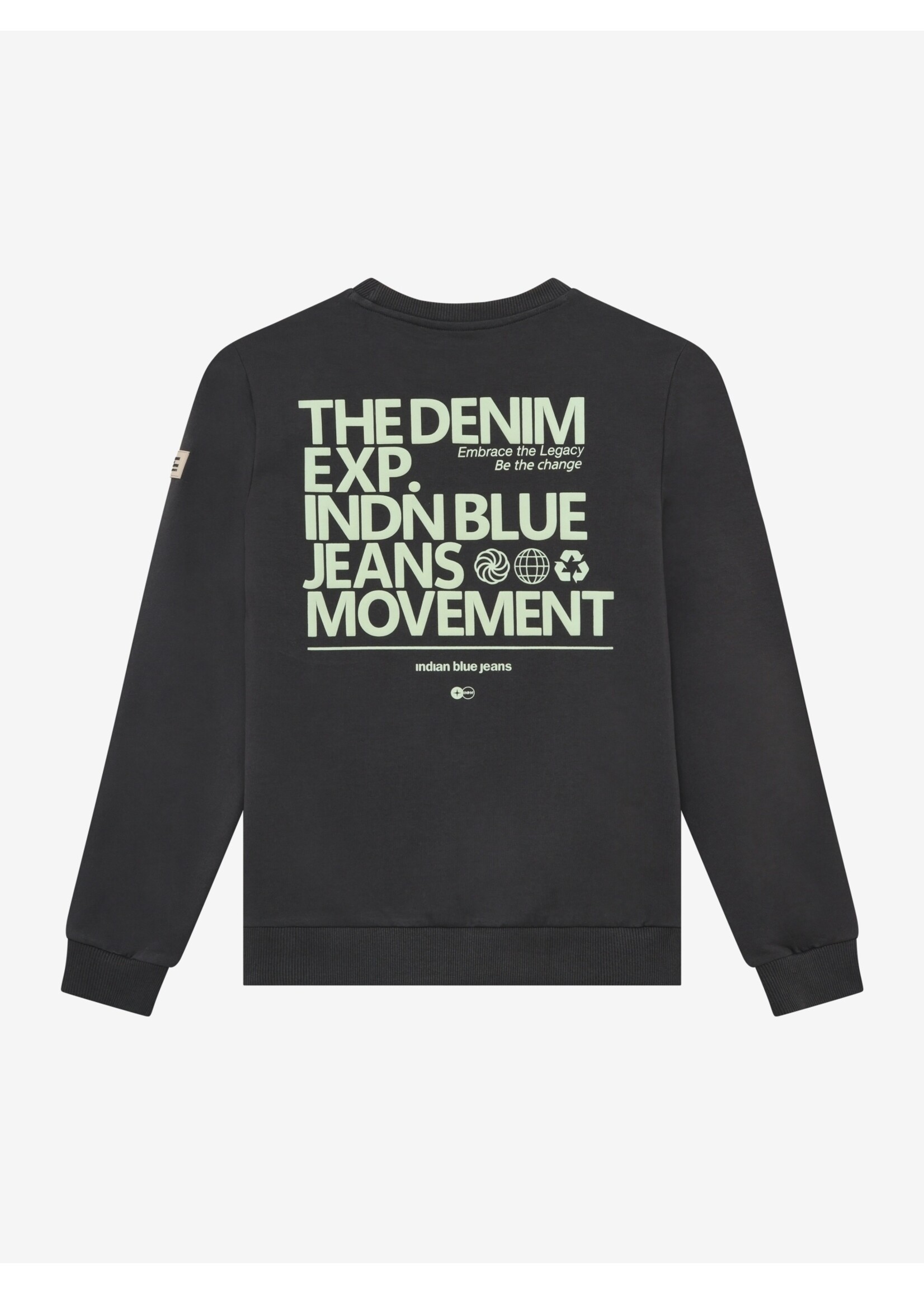 Indian blue jeans  Sweater Chest and Backprint 960757 - donkergrijs