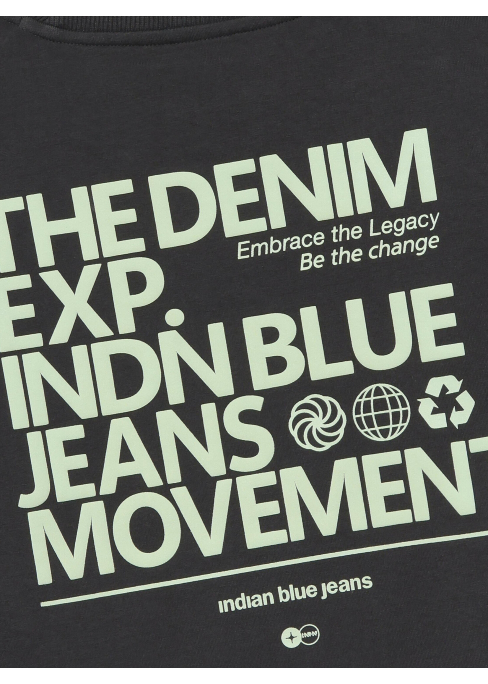 Indian blue jeans  Sweater Chest and Backprint 960757 - donkergrijs