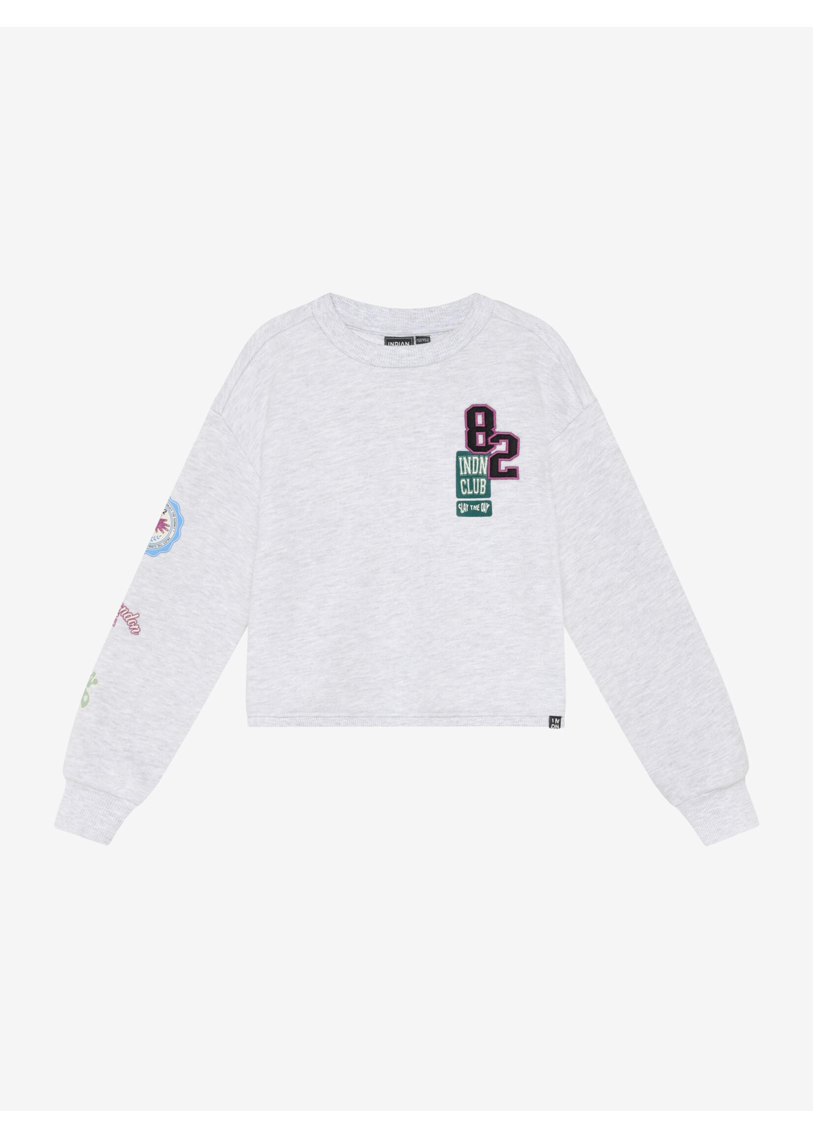 Indian blue jeans Sweater Patches 970968 - lichtgrijs gemeleerd