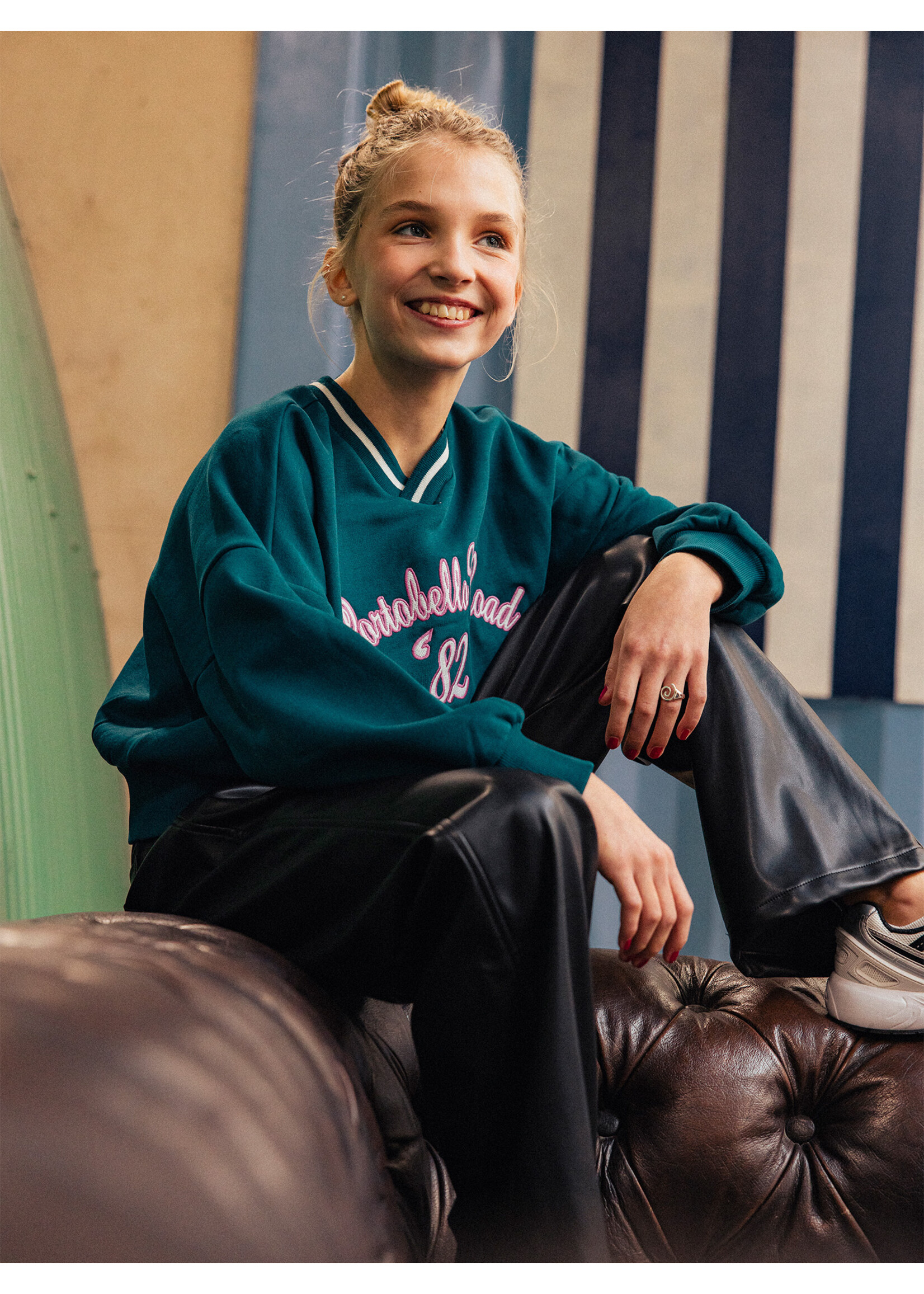 Indian blue jeans  Sweater Cropped  970962 - groen