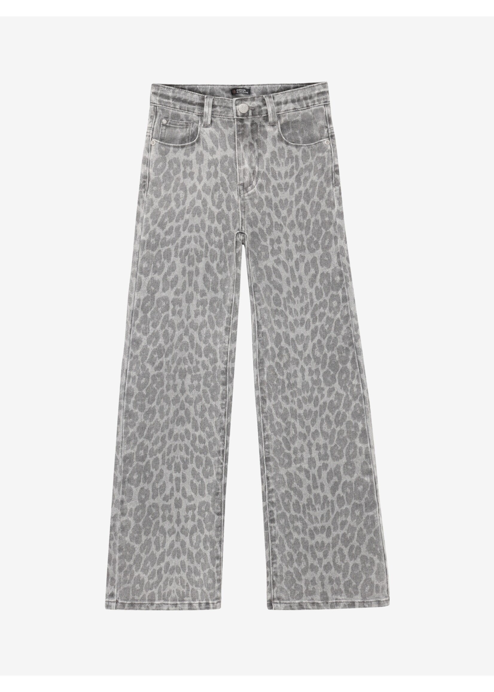 Indian blue jeans Jeans 970906  Wide Fit Print  - grijs met panterprint