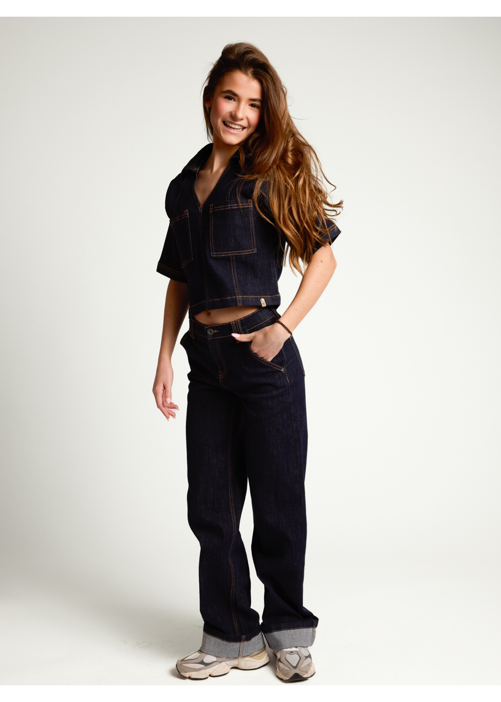 Looxs Denim Top 5107 - donkerblauw denim