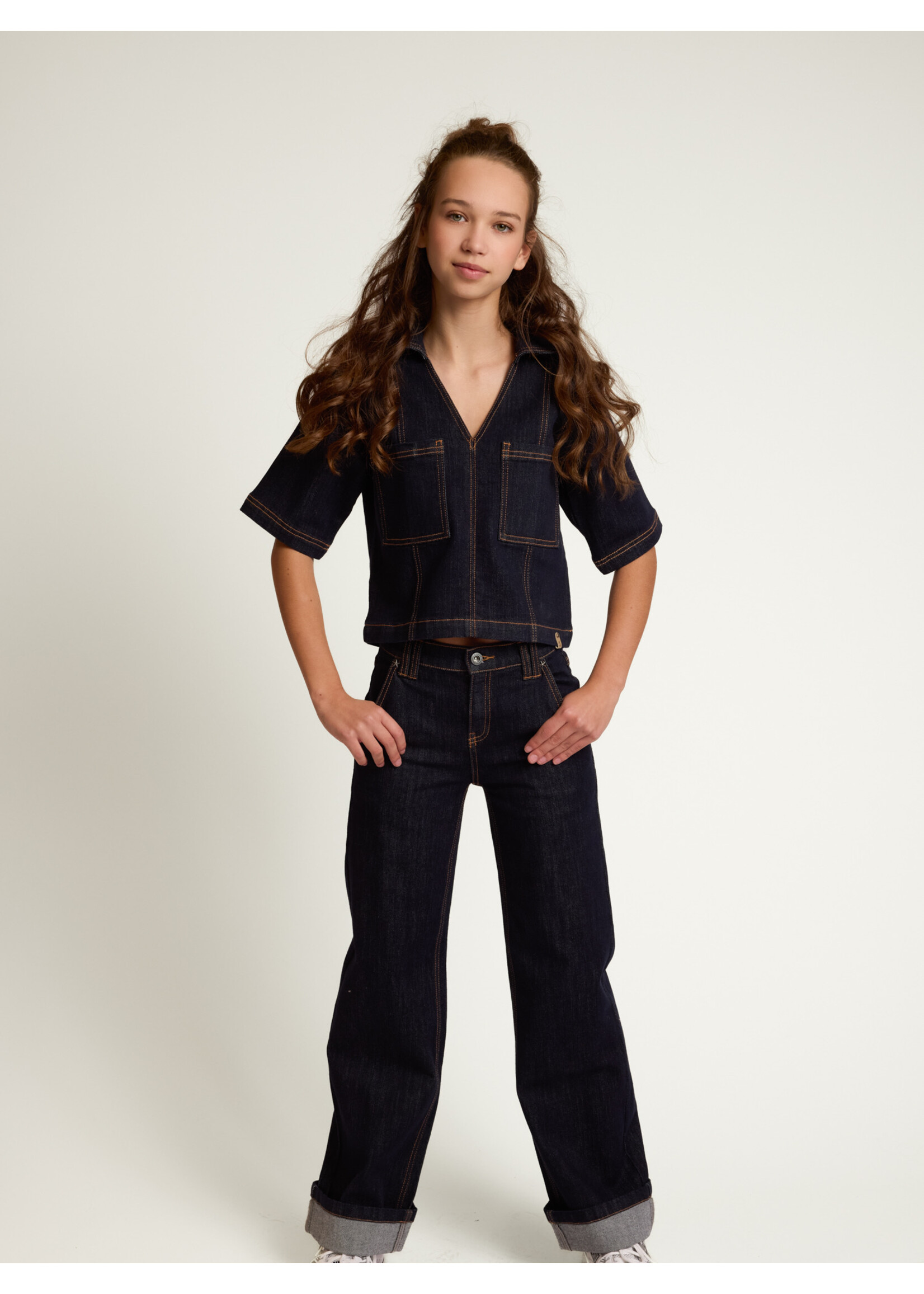Looxs Denim Top 5107 - donkerblauw denim