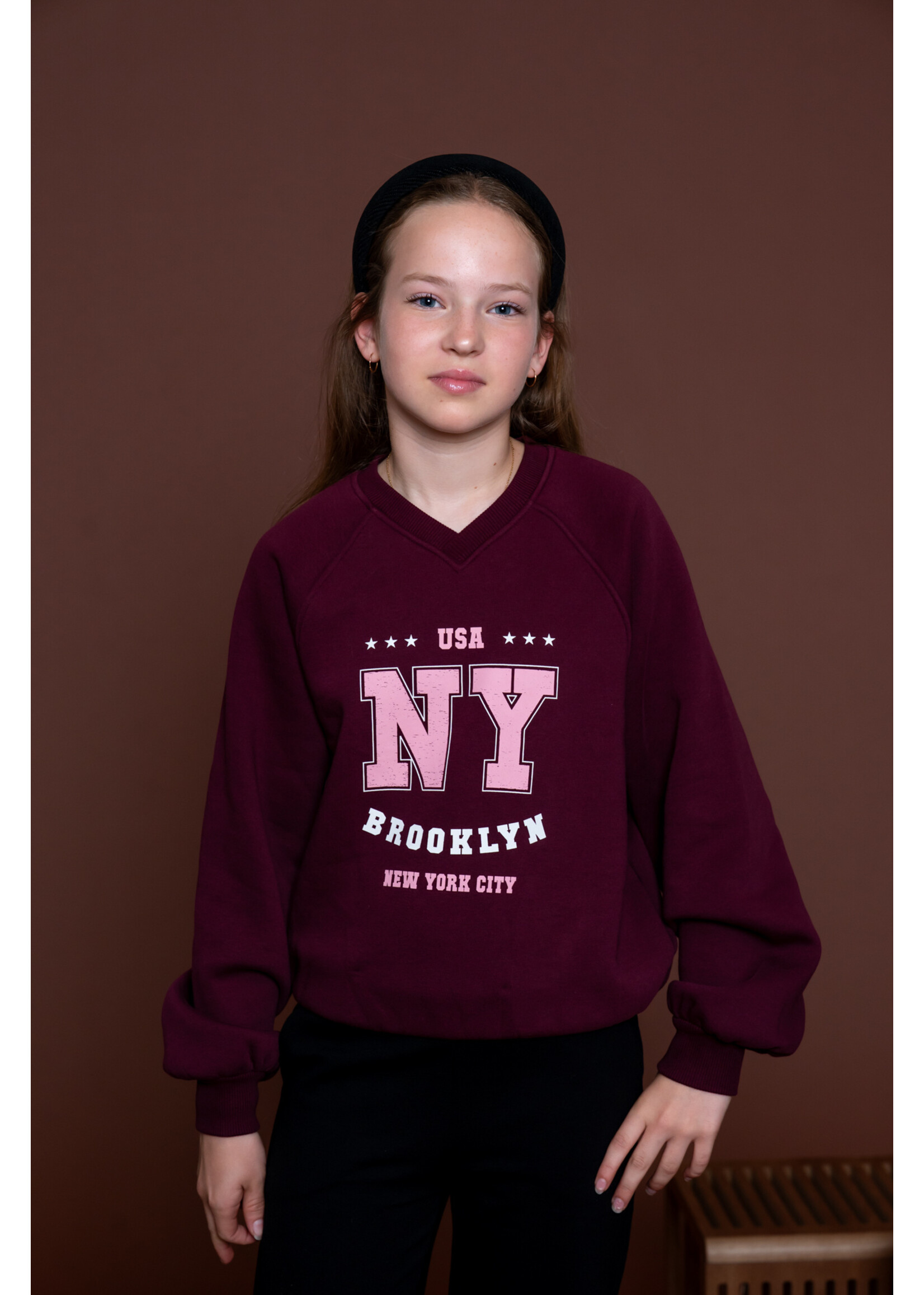 Geisha Sweater balloon NY 62551 - bordeaux/roze