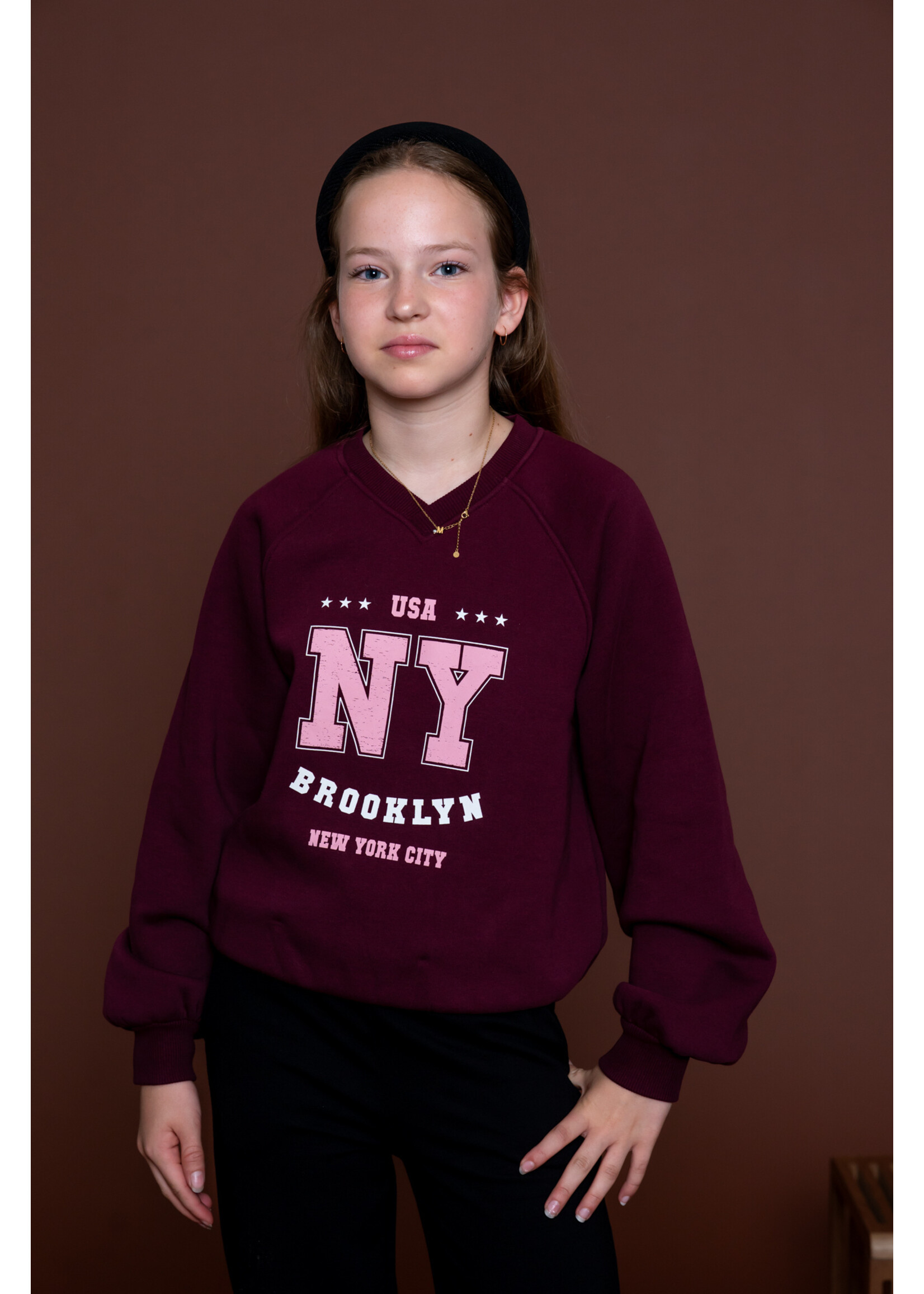Geisha Sweater balloon NY 62551 - bordeaux/roze