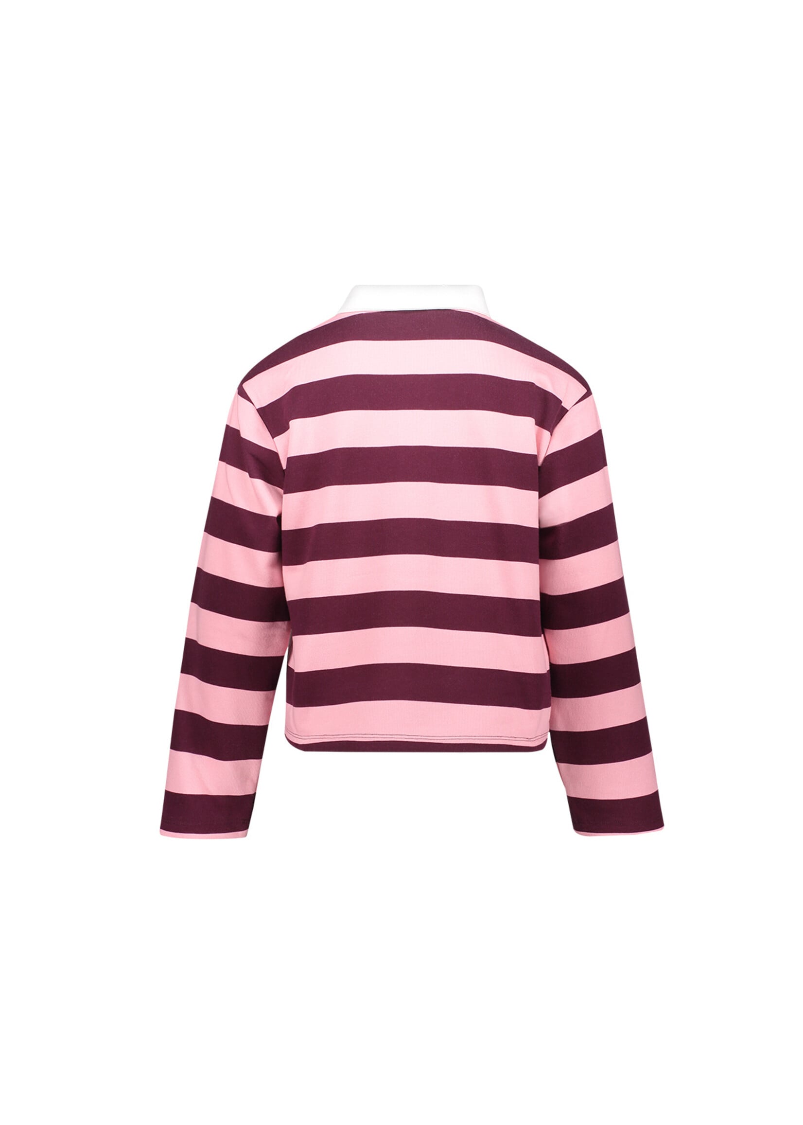 Geisha Sweater striped with  collar 62630 - bordeaux/roze