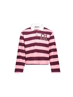Geisha Sweater striped with  collar 62630 - bordeaux/roze
