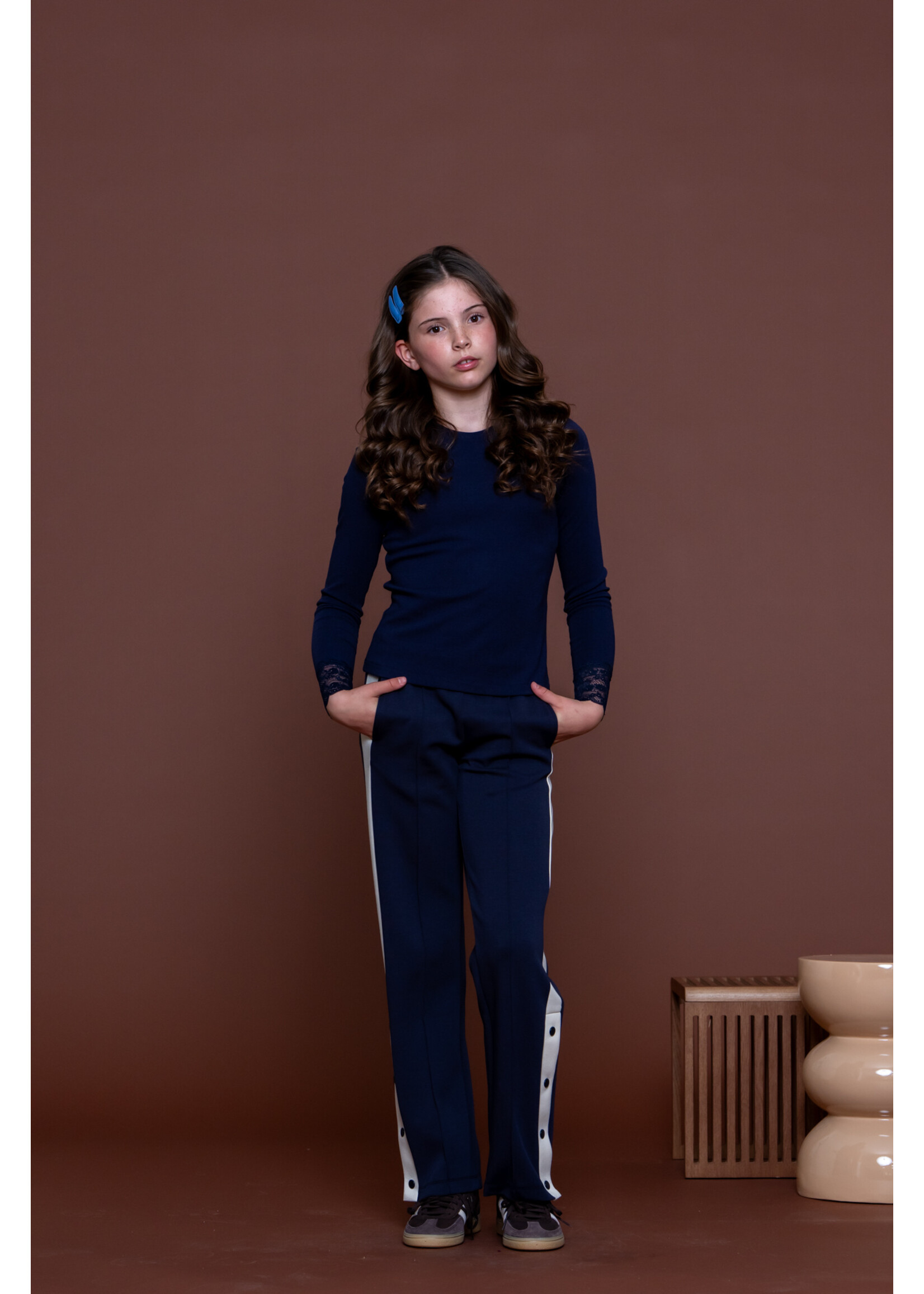 Geisha Joggingbroek 61527 buttons - donkerblauw