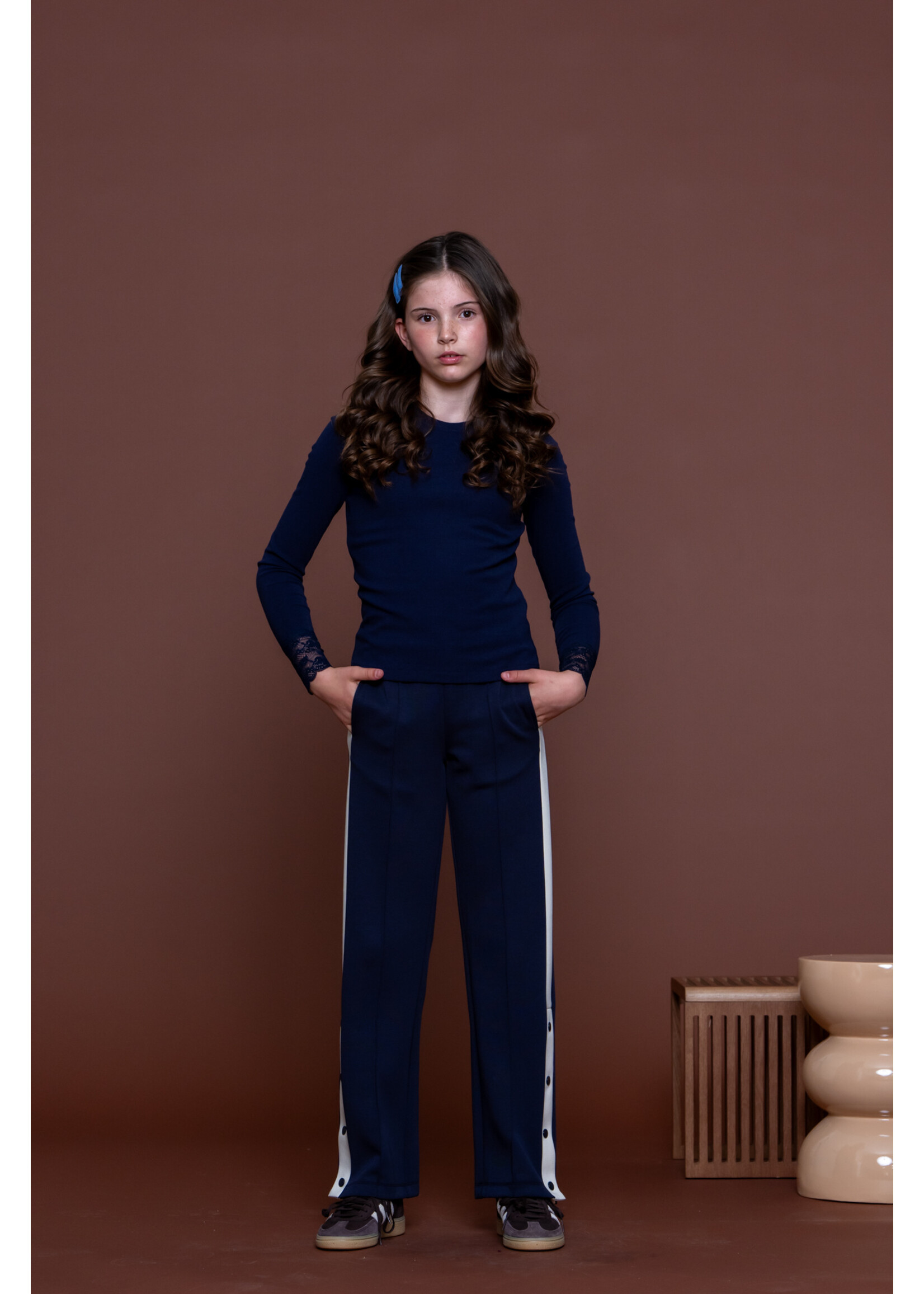 Geisha Joggingbroek 61527 buttons - donkerblauw