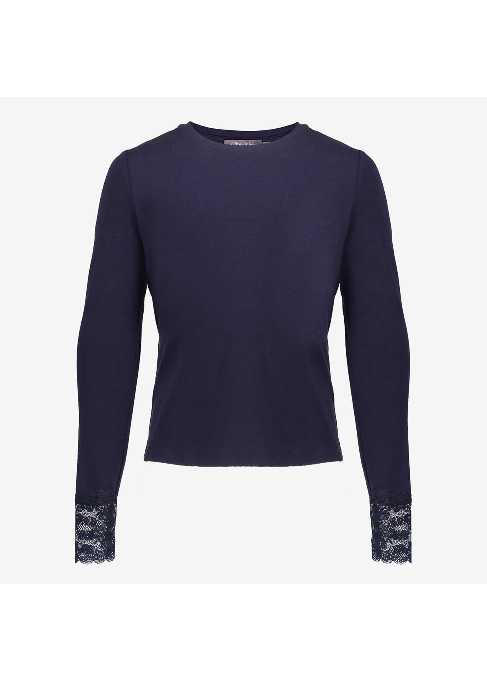 Geisha Longsleeve lace at sleeve 62602 - donkerblauw