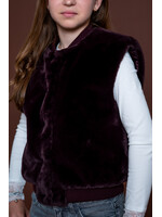 Geisha Gilet fur with rib 65559 - bordeaux