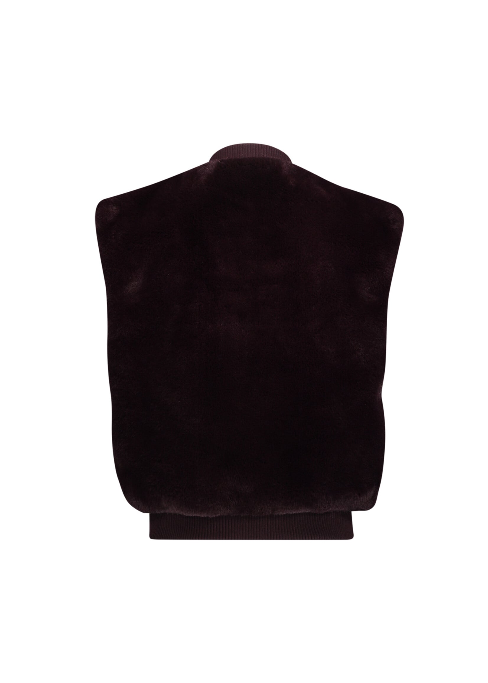 Geisha  Gilet fur with rib 65559 - bordeaux
