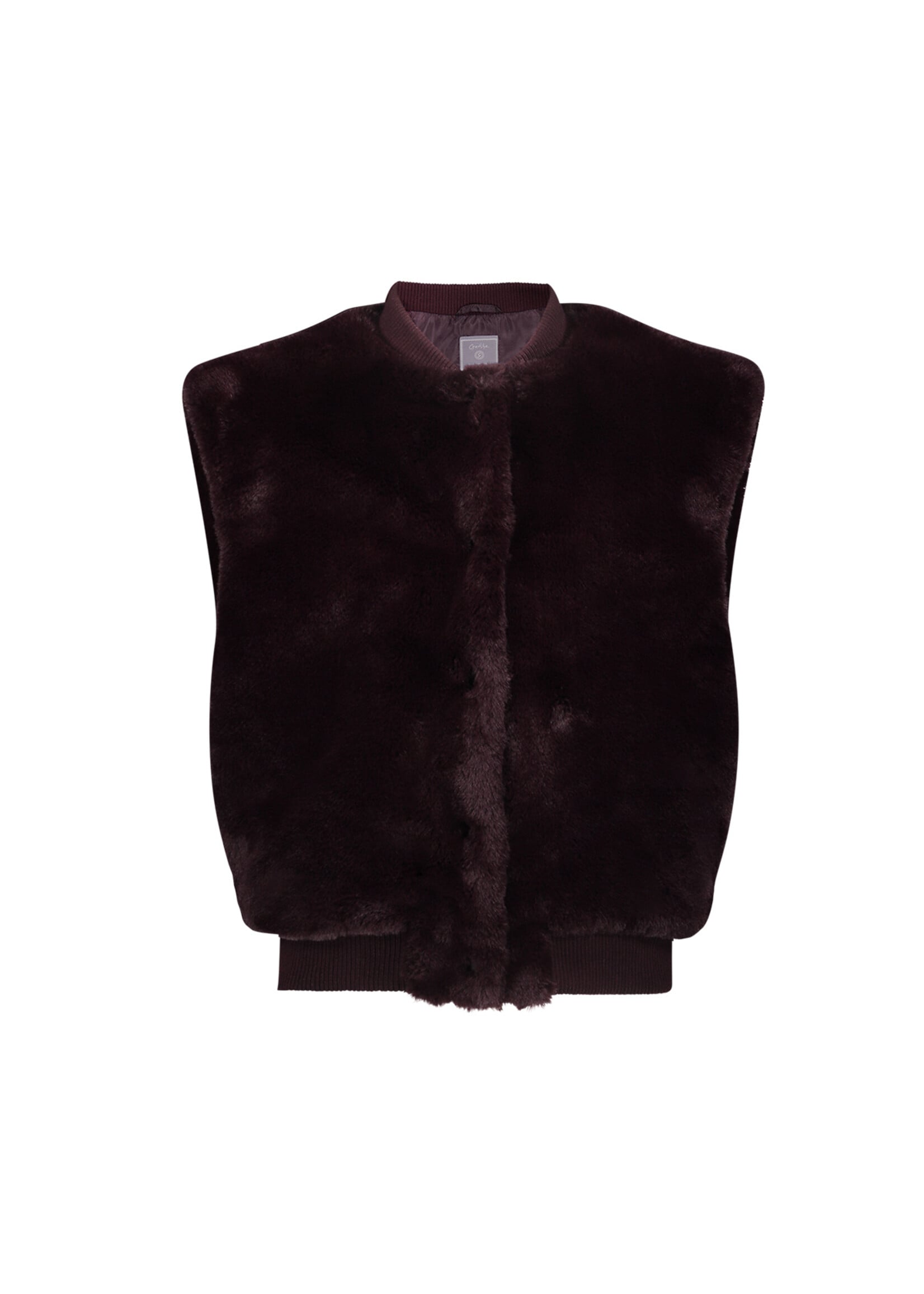 Geisha  Gilet fur with rib 65559 - bordeaux