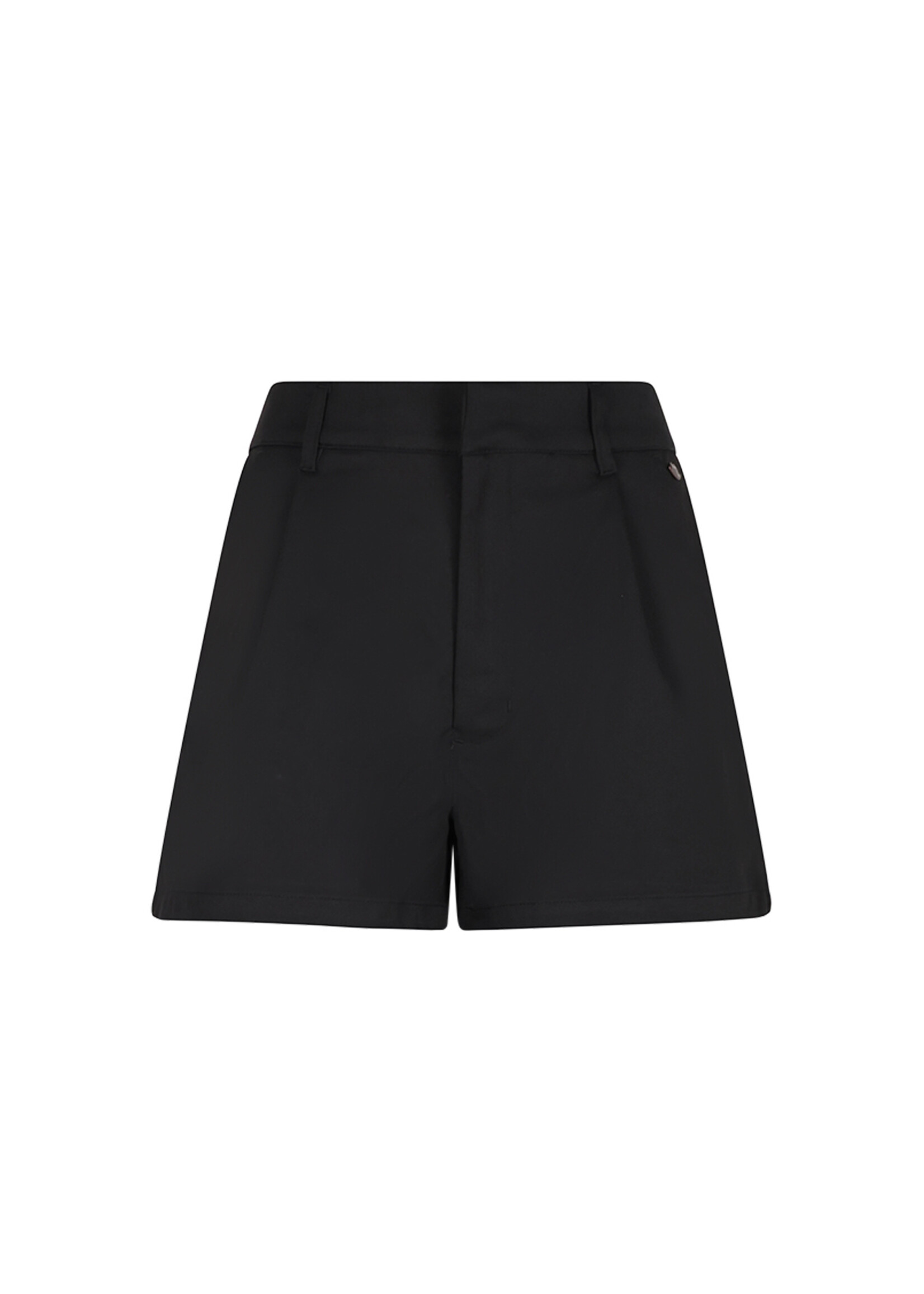 Nobell Short 3603  Suki Twill Short with pleats - zwart