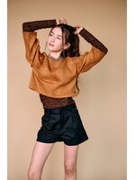 Nobell Short 3603  Suki Twill Short with pleats - zwart