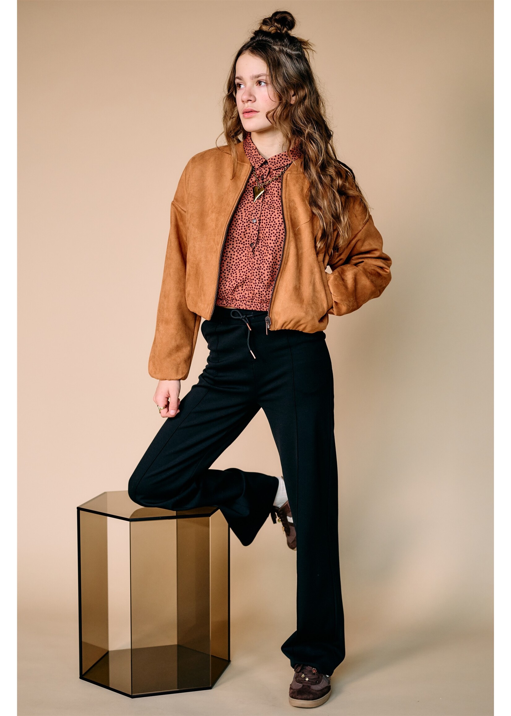 Nobell Broek 3601 Sylvia Travellers Interlock Pants Wide leg
