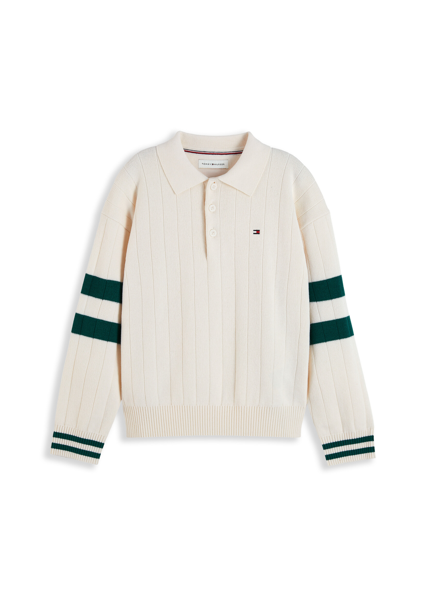 Tommy Hilfiger Trui KB0KB10697Z00 - KNITTED POLO SWEATER LS - ivoor