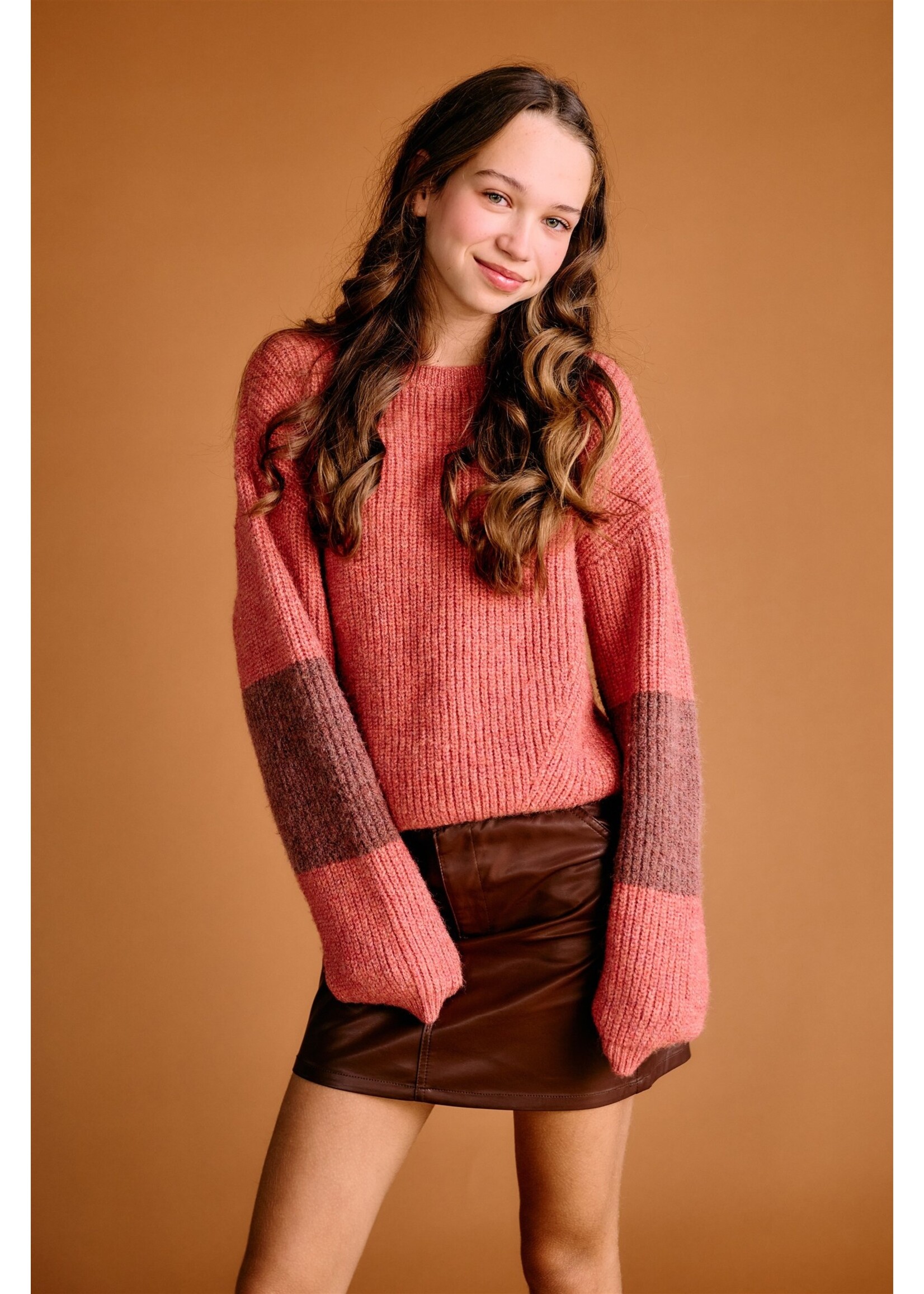 Nobell Sweater 3313 Kathy Melange Knitted Sweater - bruin