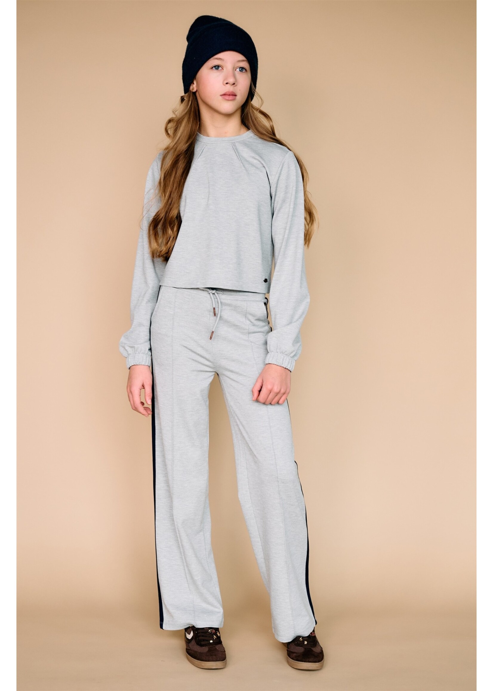 Nobell Broek 3600 Sylvie Travellers Interlock Pants Wide Leg  - grijs melee
