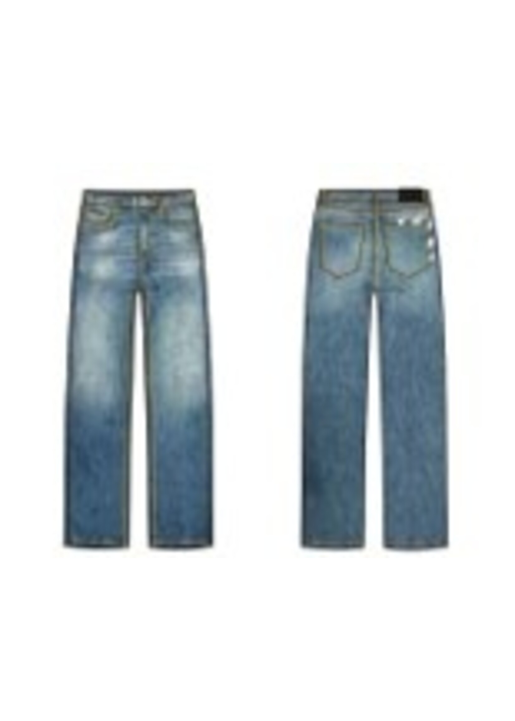 Off-White L/AB Jeans Diag piping  OLFJC05B - STeel indigo