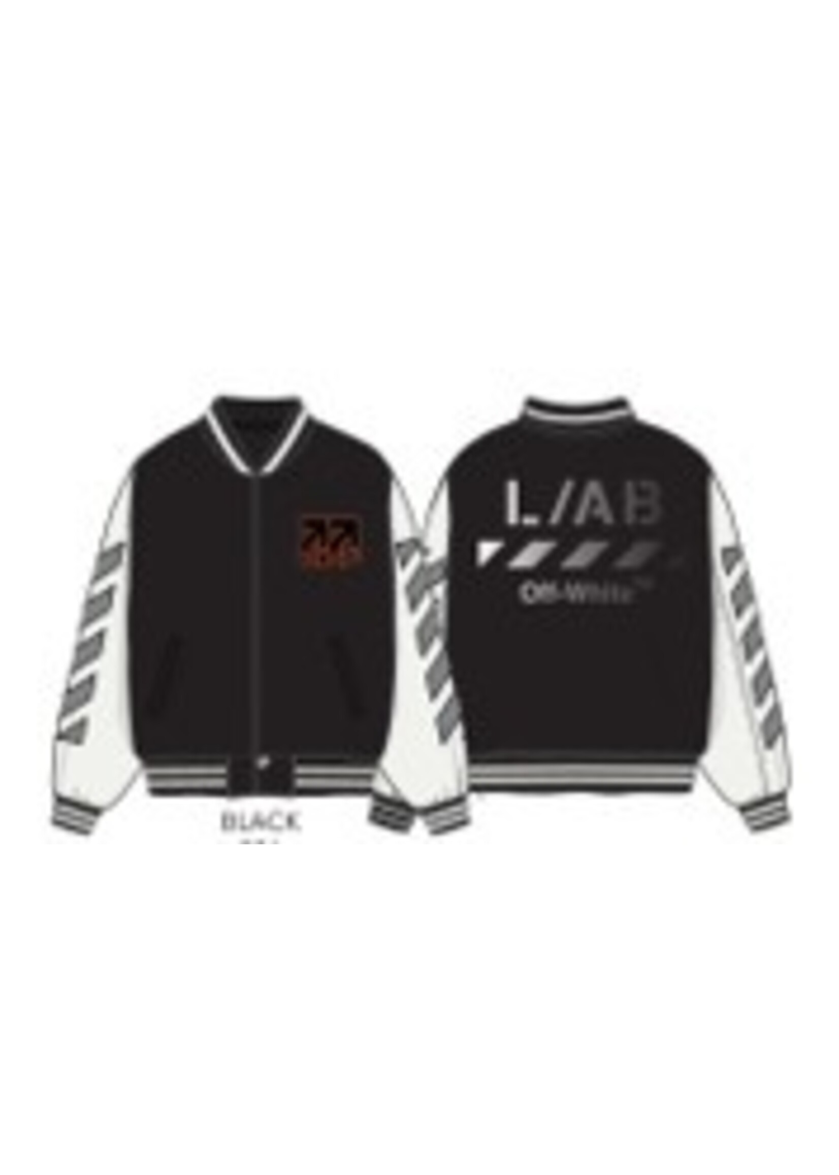 Off-White L/AB Bomberjas OLFJM02B Off active - zwart
