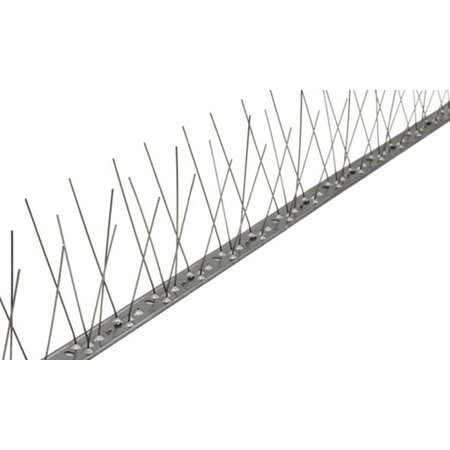 Bird spikes exra LONG against seagulls on STAINLESS STEEL strip of 100 cm,  with 66 SS spikes, MIC313 - 1 m/pc