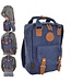 Serendipia Vegan Canvas Rugzak met Leer Navy Blauw  16 Liter 38x28x15cm