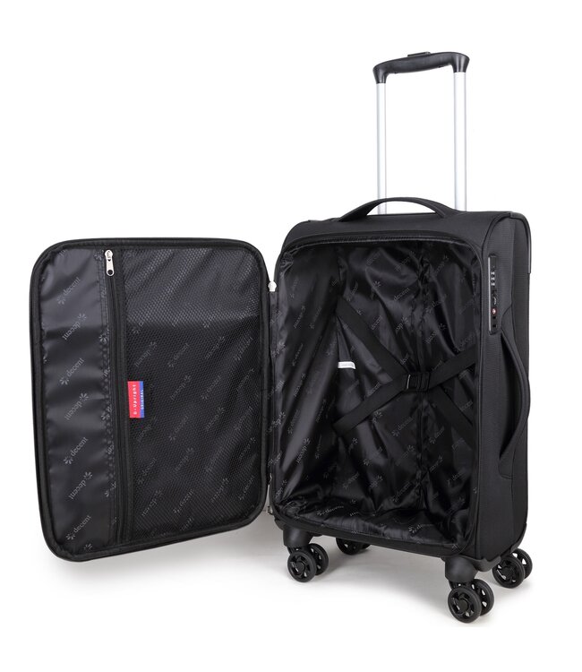 Decent D-Upright Handbagage koffer Zwart 55X35X20 CM