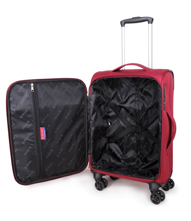 Decent D-Upright Handbagage Koffer Rood Tsa 34L 55x35x20cm