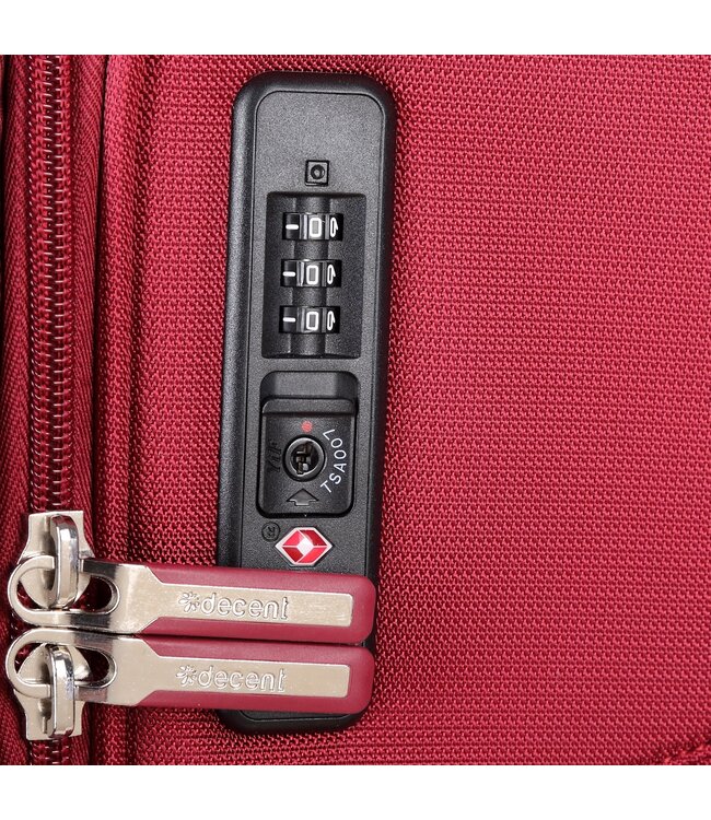 Decent D-Upright Handbagage Koffer Rood Tsa 34L 55x35x20cm