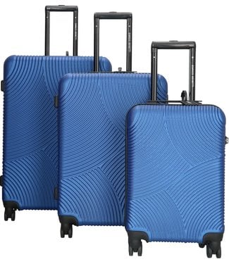 Enrico Benetti Reiskoffers Louisville Blauw Kofferset 3-Delig 91, 62 en 30L