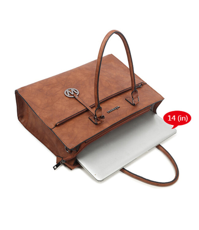 Wimona Franca School/werktas Cognac/bruin 31X41X13,5 CM