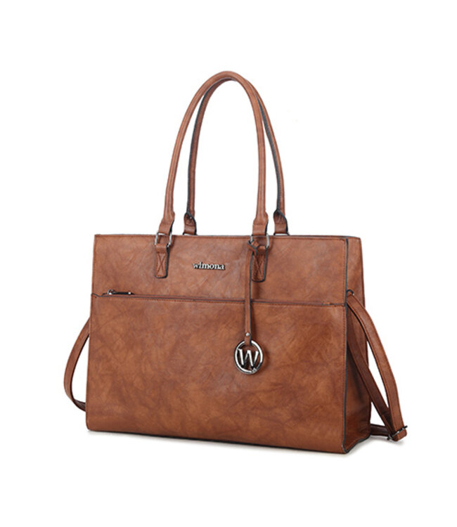 Wimona Franca School/werktas Cognac/bruin 31X41X13,5 CM