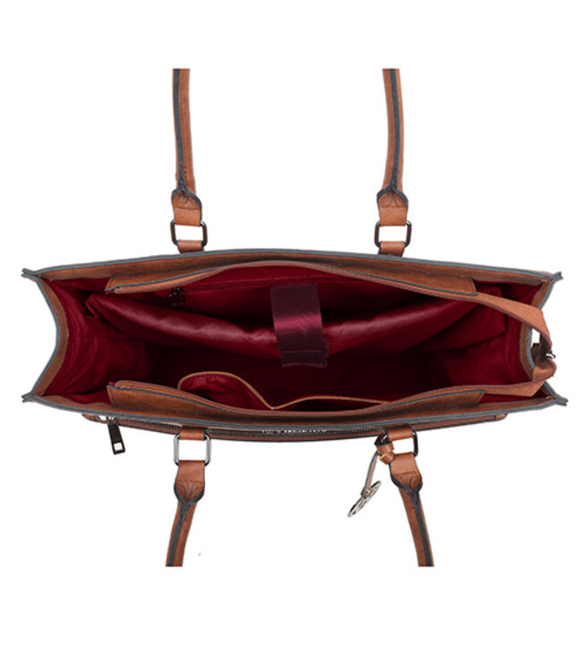 Wimona Franca School/werktas Cognac/bruin 31X41X13,5 CM