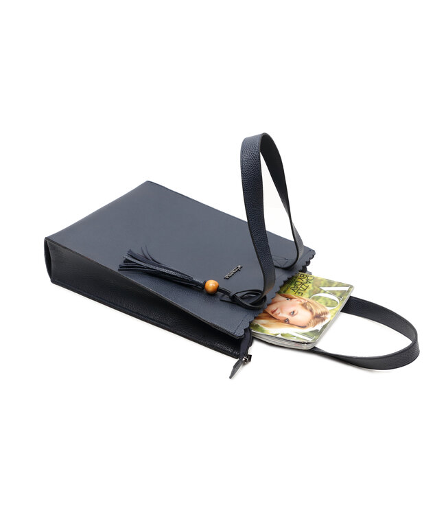 Wimona Paulina Schoudertas Donkerblauw 41,5X29,5X10 CM