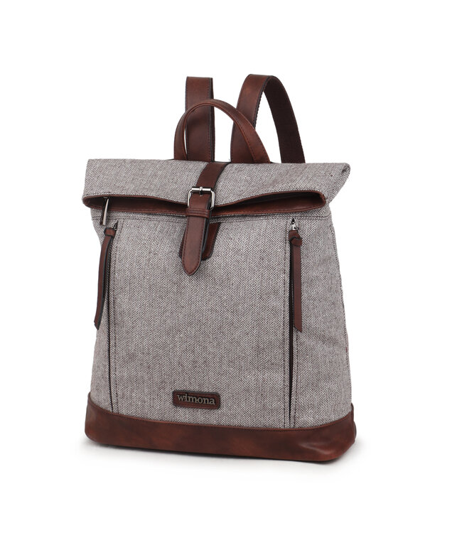 Wimona Bolonia Schouder/rugtas Grijs 34X28X12 CM