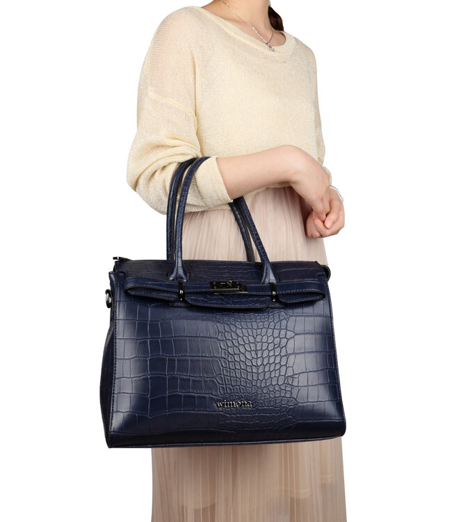 Wimona Liona Handtas Donkerblauw 28,5X33,5X12 CM