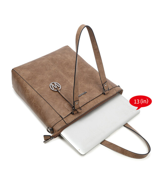 Wimona Fatma School/werktas Taupe 35X32X12 CM