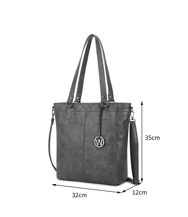 Wimona Fatma School/werktas Grijs 35X32X12 CM