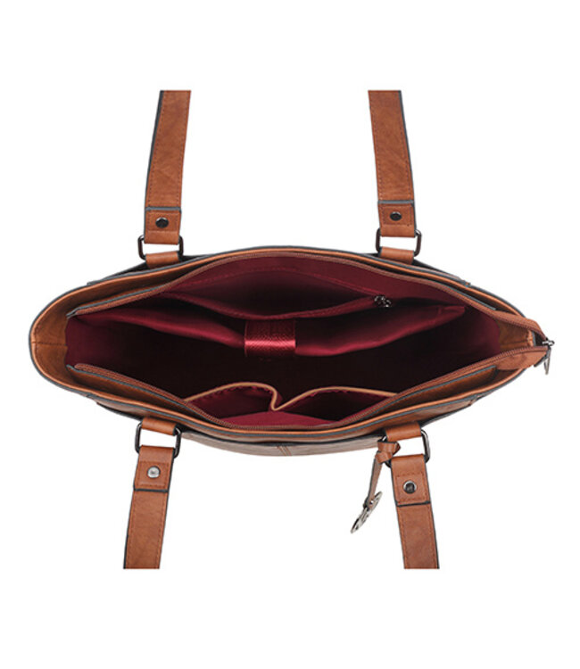 Wimona Fatma School/werktas Cognac/bruin 35X32X12 CM