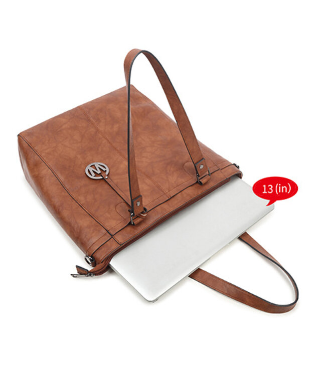 Wimona Fatma School/werktas Cognac/bruin 35X32X12 CM