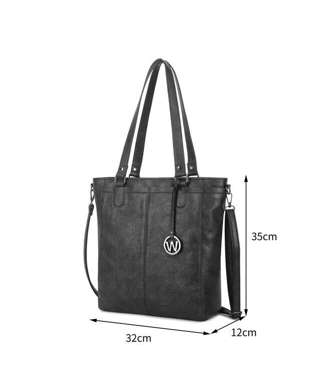 Wimona Fatma School/werktas Zwart 35X32X12 CM