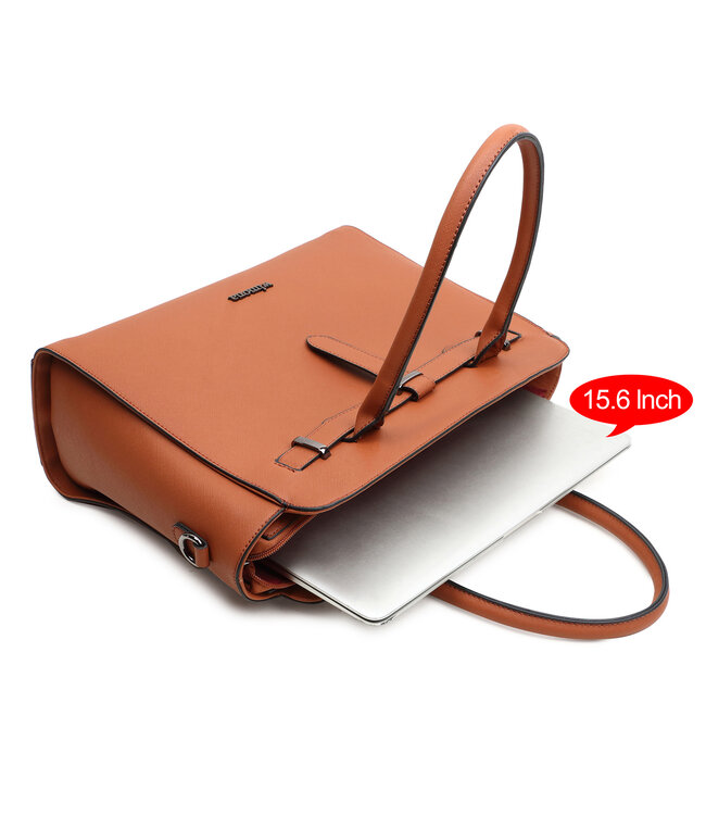 Wimona Sienna School/werktas Cognac/bruin 31,5X38X14,5 CM