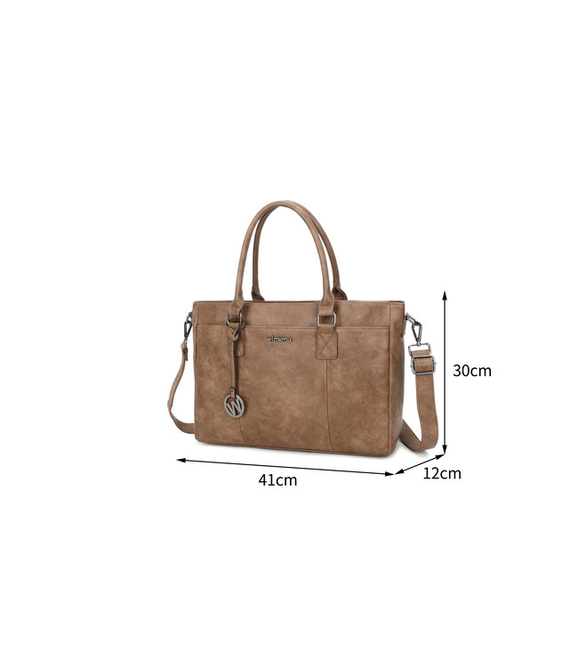 Wimona Carmina Schouder/handtas Taupe 30X41X12 CM