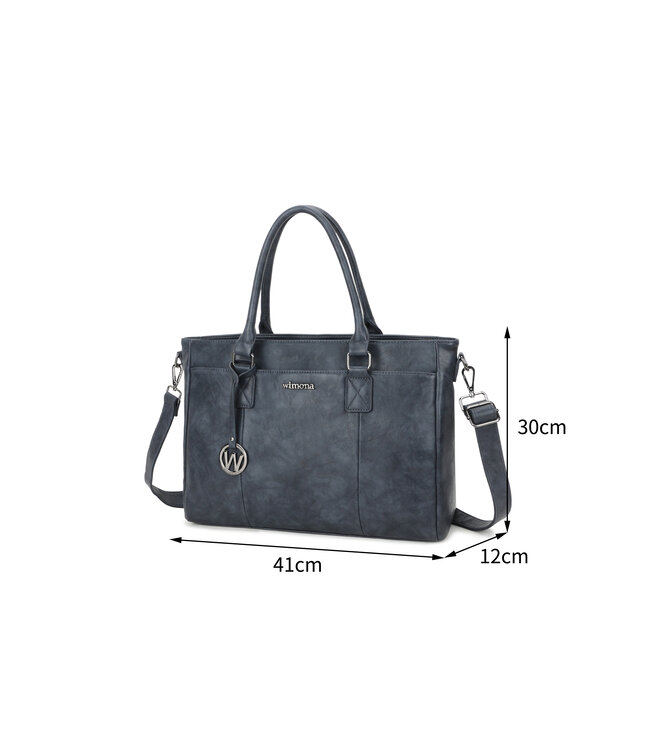 Wimona Carmina Schouder/handtas Donkerblauw 30X41X12 CM