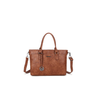 Wimona Carmina Schouder/handtas Cognac/bruin