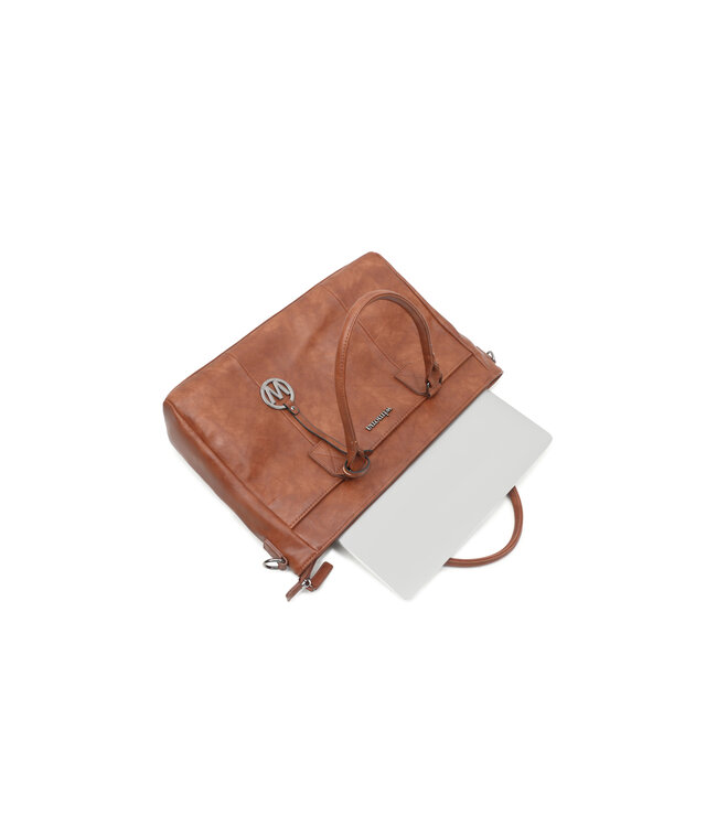 Wimona Carmina Schouder/handtas Cognac/bruin 30X41X12 CM